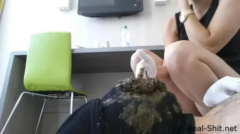 Markovna - Two femdoms use human toilet slave - Angelica - Practice With Shit, Original Scat, Defecation In Bathroom