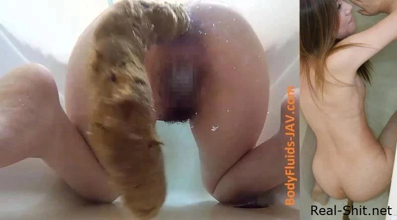 Sexy woman play scat fetish in bathroom. BFFF-91 - Shitty Blowjob, Scatting Domination, Columbia Scat