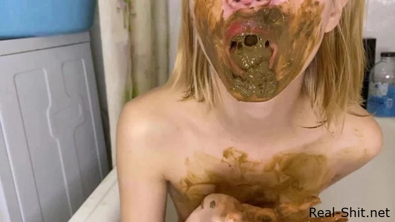 p00girl - warm milk enema, poop in milk for breakfast and body skating - Emptied, Heaps Shit, Poo And Fuck