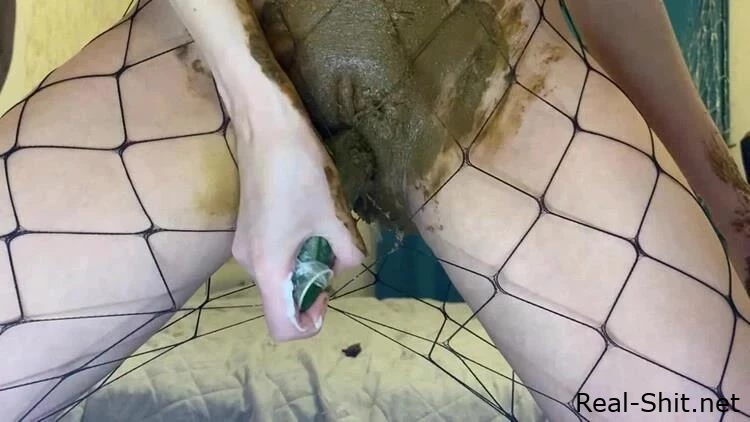 p00girl - cucumber fuck, poop, smear, ate a dirty cucumber - Forced To Eat Shit, Man Scat, Splashing Diarrhea