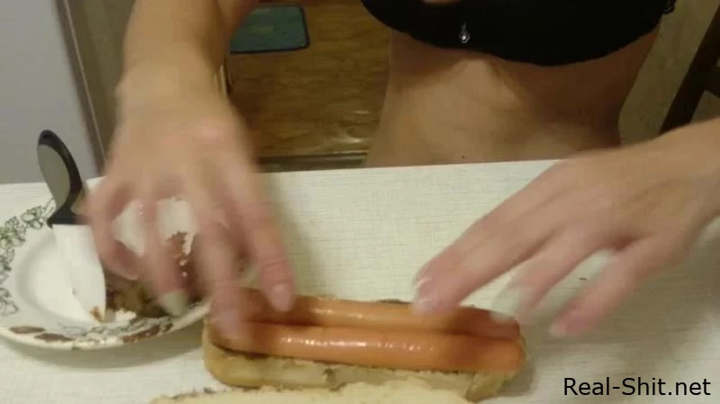 marcos579 - Hotdog With Shit Is Delicious Food - Brown wife - Shit Pussy, Stink From Anal, Chaturbate Shit